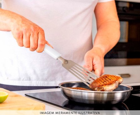 Espátula Perfurada em Aço Inox Kitchenaid Branca | Westwing