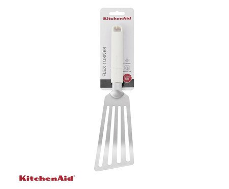 Espátula Perfurada em Aço Inox Kitchenaid Branca | Westwing