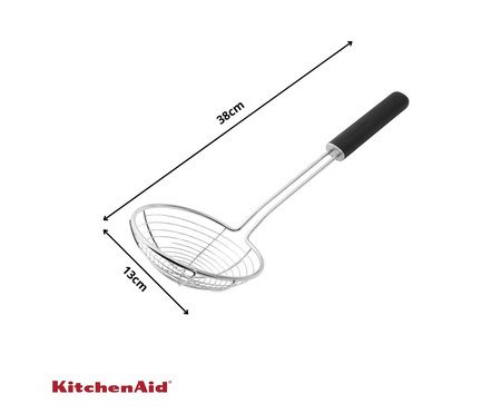 Escumadeira para Fritura em Aço Inox Kitchenaid Preta | Westwing