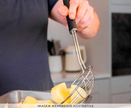Escumadeira para Fritura em Aço Inox Kitchenaid Preta | Westwing