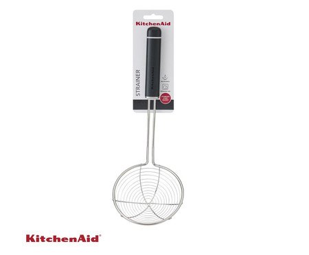 Escumadeira para Fritura em Aço Inox Kitchenaid Preta | Westwing