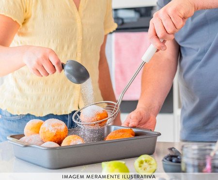 Escumadeira para Fritura em Aço Inox Kitchenaid Branca | Westwing