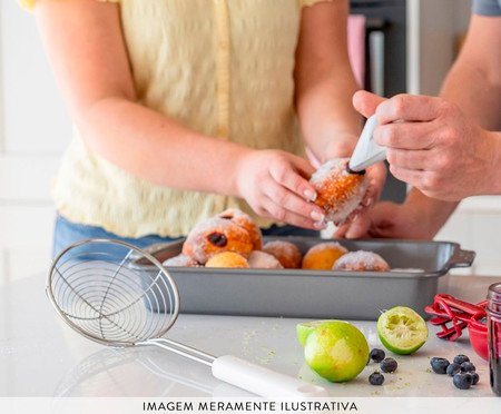 Escumadeira para Fritura em Aço Inox Kitchenaid Branca | Westwing