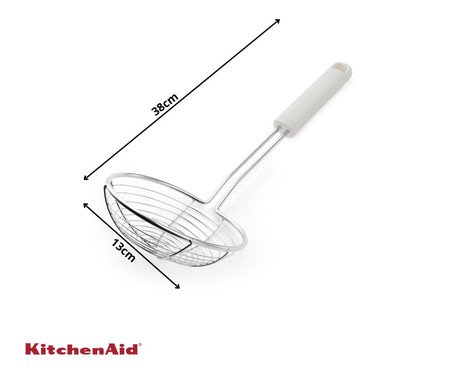 Escumadeira para Fritura em Aço Inox Kitchenaid Branca | Westwing