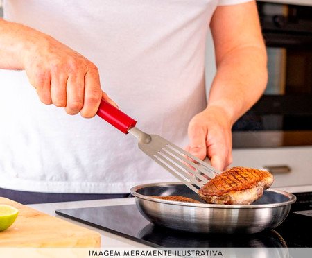 Espátula Perfurada em Aço Inox Kitchenaid Vermelha | Westwing