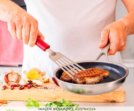 Espátula Perfurada em Aço Inox Kitchenaid Vermelha | Westwing