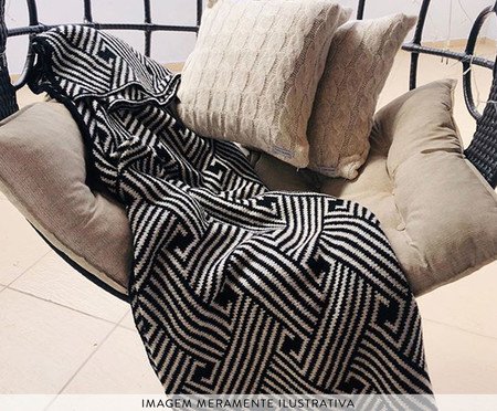 Manta Colombina Preto e Pérola | Westwing