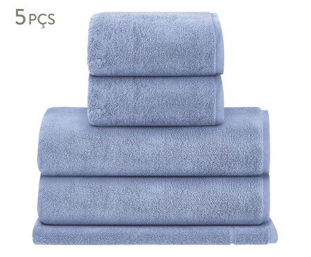 Jogo de Toalhas Colors Ardósia - 5 Pçs | Westwing