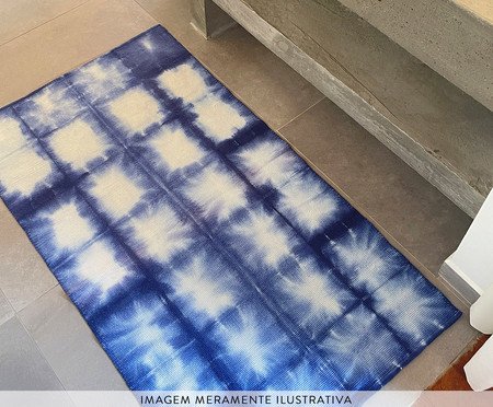 Tapete Medio Shibori Indigo Square | Westwing