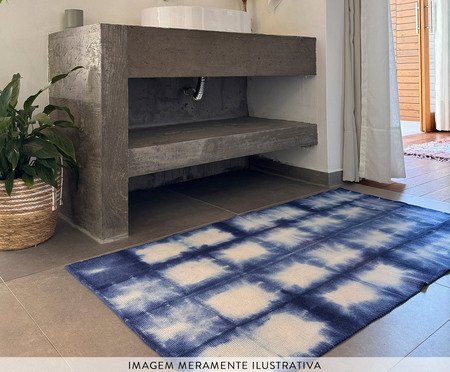 Tapete Medio Shibori Indigo Square | Westwing