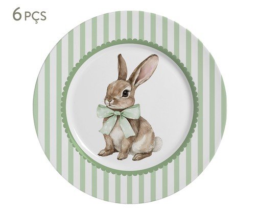 Jogo de Pratos de Sobremesa Laços de Páscoa Verde, green | WestwingNow