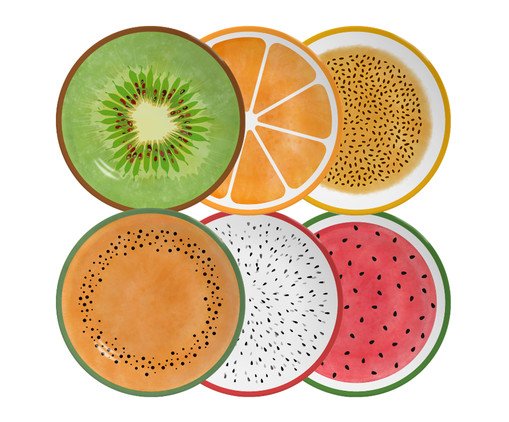 Jogo de Pratos de Sobremesa Mix Salada de Fruta, multicolor | WestwingNow