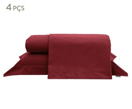 Jogo de Lençol Colors Merlot 200 Fios
