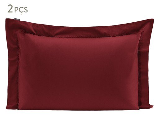Jogo de Fronhas Bordadas Colors Merlot 200 Fios, red | WestwingNow