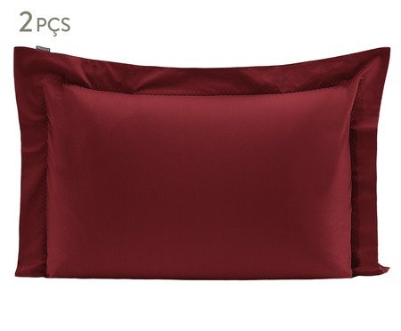 Jogo de Fronhas Bordadas Colors Merlot 200 Fios | Westwing