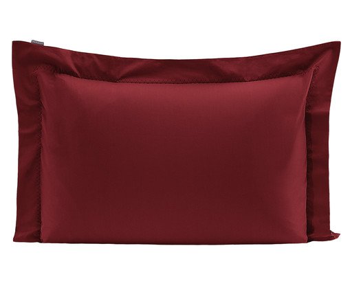 Fronha Bordada Colors Merlot 200 Fios, red | WestwingNow