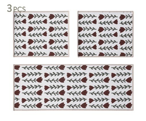 Jogo de Tapetes de Cozinha Campestre - 3 Pçs, multicolor | WestwingNow