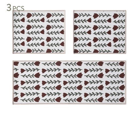 Jogo de Tapetes de Cozinha Campestre - 3 Pçs | Westwing