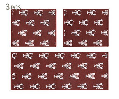 Jogo de Tapetes de Cozinha Lagostas - 3 Pçs, red | WestwingNow