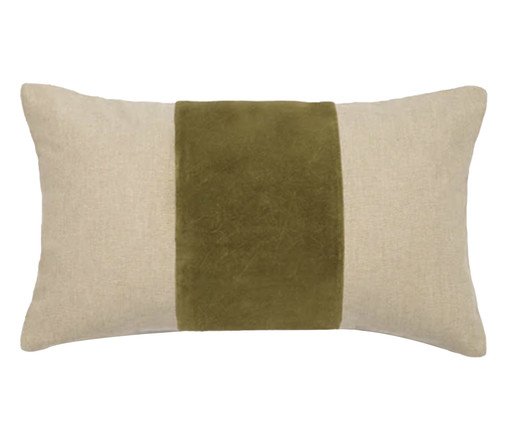 Capa de Almofada Listras em Veludo Matcha, green | WestwingNow