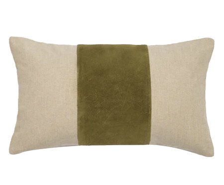 Capa de Almofada Listras em Veludo Matcha | Westwing