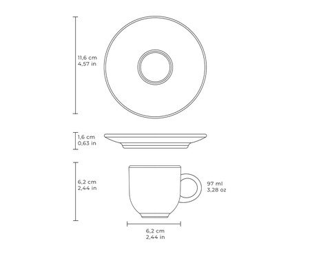 Jogo de Xícaras para Café Coup Stoneware Toile | Westwing