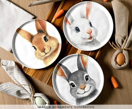 Jogo de Pratos para Sobremesa Bio Sorrisos de Páscoa | Westwing