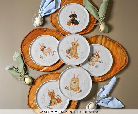 Jogo de Pratos para Sobremesa Bio Doguinhos | Westwing
