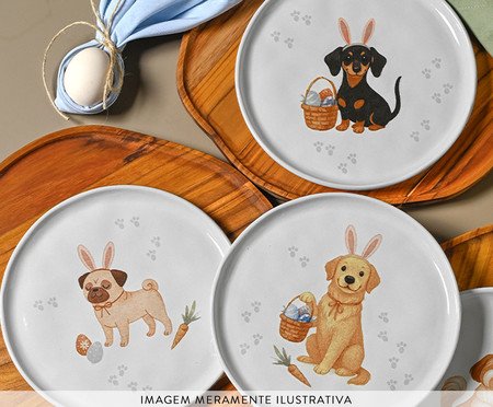 Jogo de Pratos para Sobremesa Bio Doguinhos | Westwing