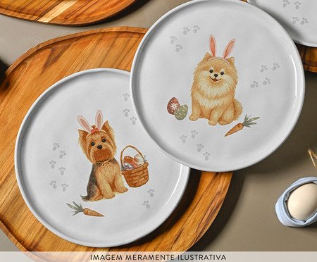 Jogo de Pratos para Sobremesa Bio Doguinhos | Westwing