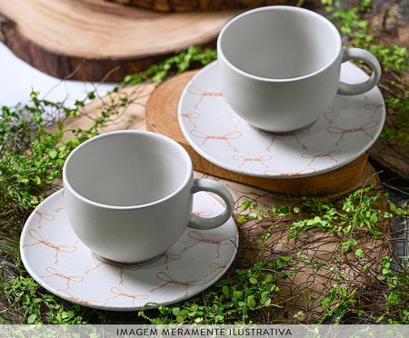 Jogo de Xícaras para Chá Coup Stoneware Entre Laços | Westwing
