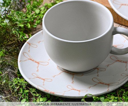 Jogo de Xícaras para Chá Coup Stoneware Entre Laços | Westwing