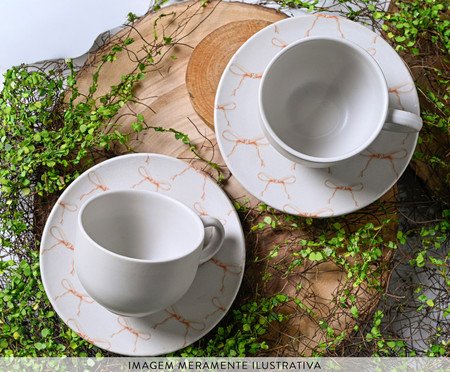 Jogo de Xícaras para Chá Coup Stoneware Entre Laços | Westwing