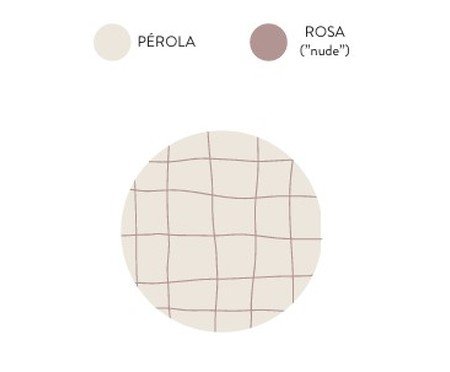 Tapete Redondo Tela Pérola e Rosa | Westwing