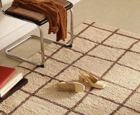 Tapete Redondo Tela Pérola e Rosa | Westwing