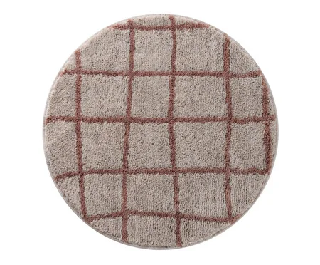 Tapete Redondo Tela Pérola e Rosa | Westwing