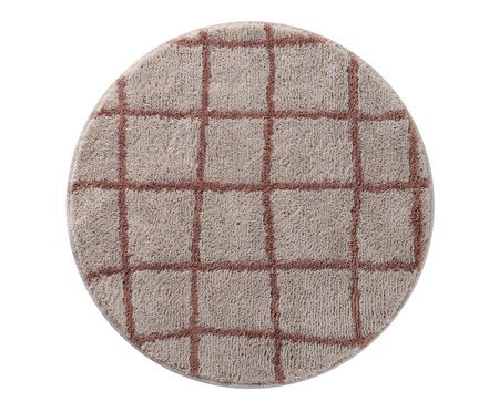 Tapete Redondo Tela Pérola e Rosa | Westwing