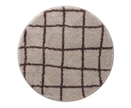 Tapete Redondo Tela Pérola e Cinza Quente | Westwing