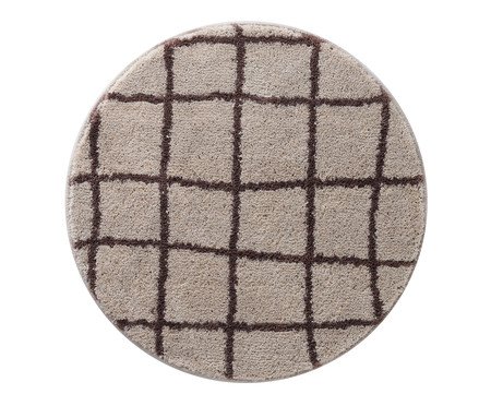 Tapete Redondo Tela Pérola e Cinza Quente | Westwing