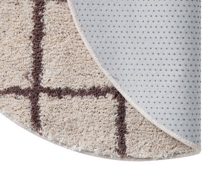 Tapete Redondo Tela Pérola e Cinza Quente | Westwing