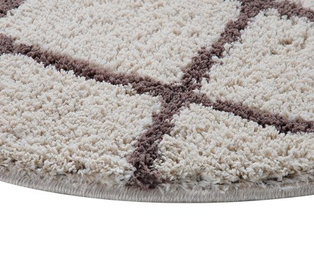 Tapete Redondo Tela Pérola e Cinza Quente | Westwing