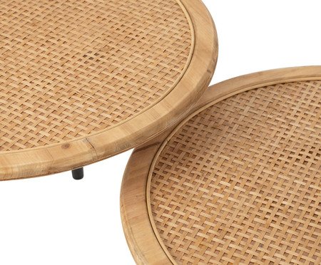 Jogo de Mesas Laterais em Bamboo Natural | Westwing