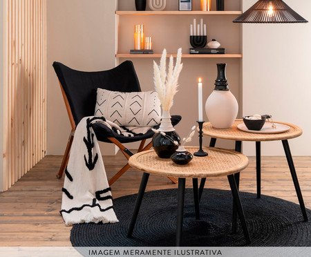 Jogo de Mesas Laterais em Bamboo Natural | Westwing