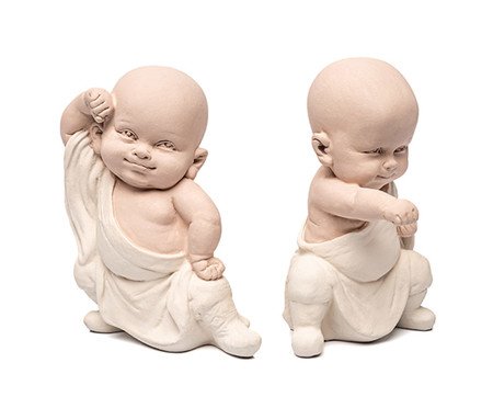 Jogo de Esculturas Monges Lutadores | Westwing