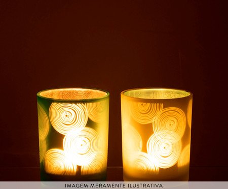 Jogo de Castiçais Spirals Verde - 13cm | Westwing