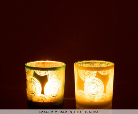 Jogo de Castiçais Spirals Verde - 8cm | Westwing