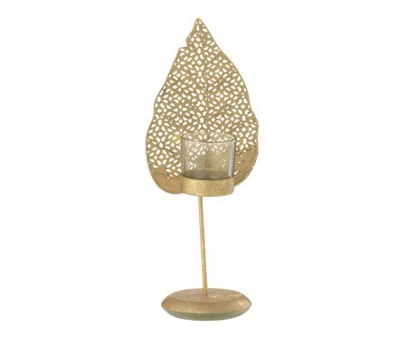 Escultura Folha com Castiçal Oricema | Westwing