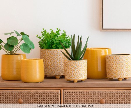 Cachepot Flower Ocre | Westwing