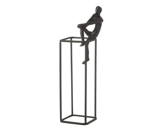 Escultura Figura Pensativa no Cubo, black | WestwingNow