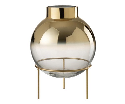 Vaso Oceanne Oval Transparente e Dourado, transparent | WestwingNow